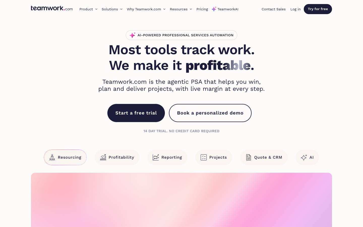 Teamwork's homepage, as read on Oct 2, 2026