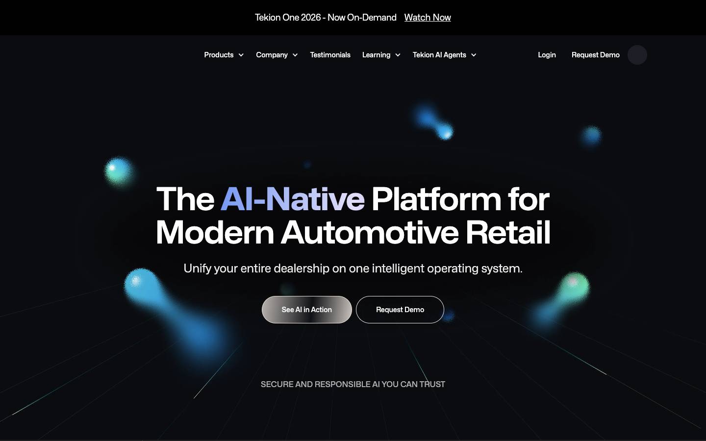 Tekion's homepage, as read on Oct 2, 2026