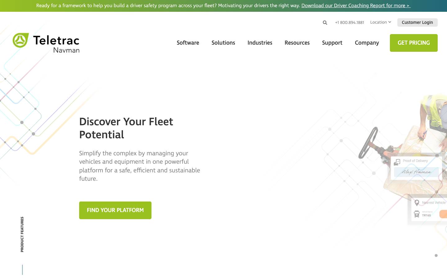 Teletrac's homepage, as read on Oct 2, 2026