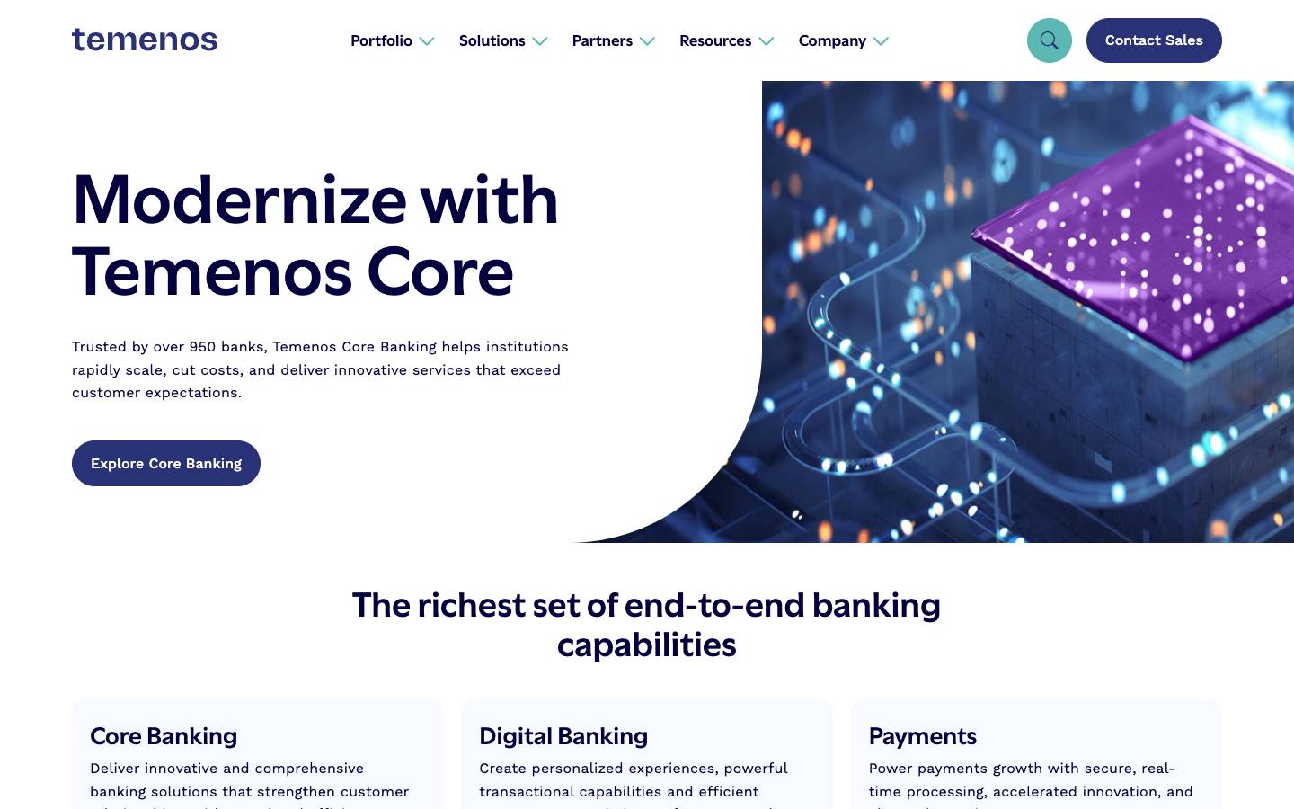 Temenos's homepage, as read on Oct 2, 2026