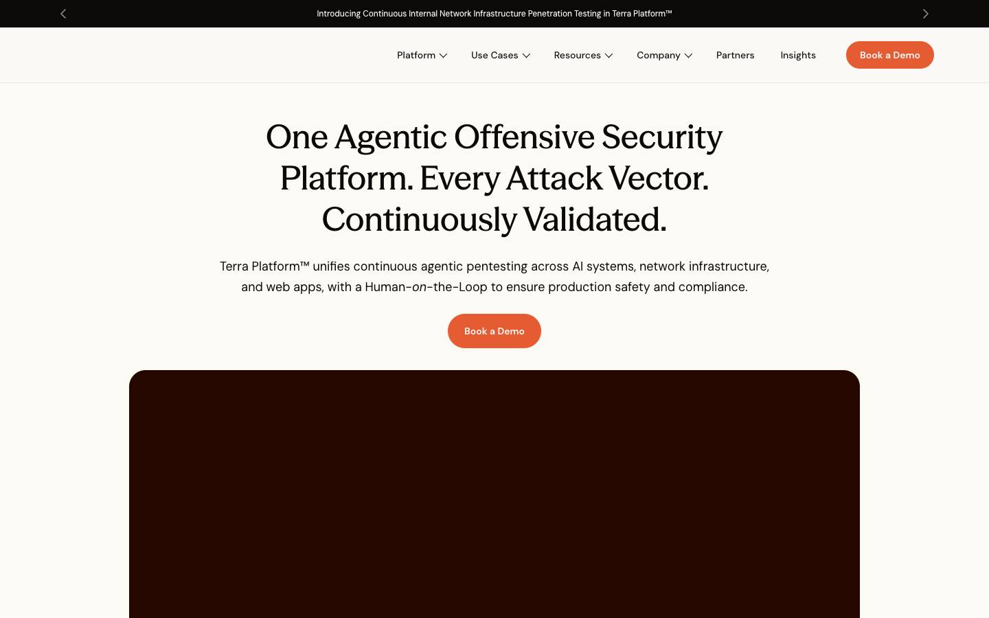Terra Security's homepage, as read on Oct 6, 2026