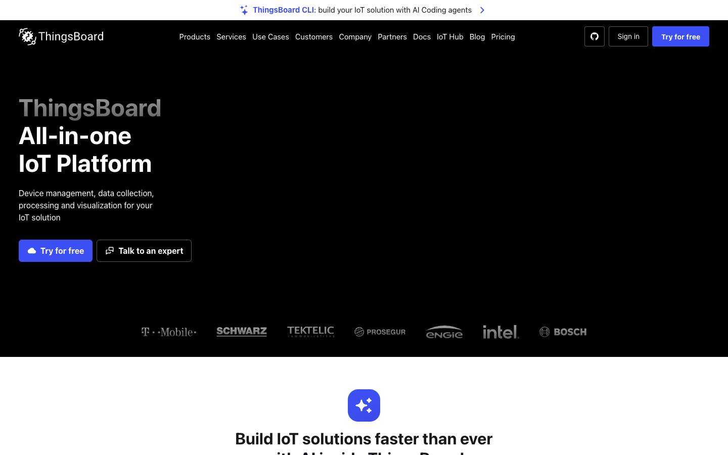 ThingsBoard's homepage, as read on Oct 2, 2026