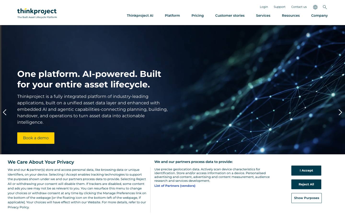 Thinkproject's homepage, as read on Oct 2, 2026