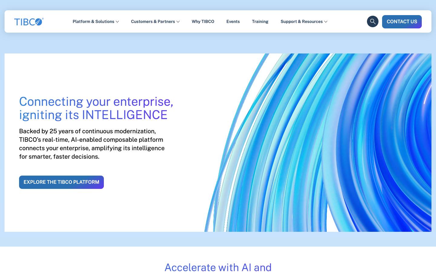 TIBCO's homepage, as read on Oct 2, 2026