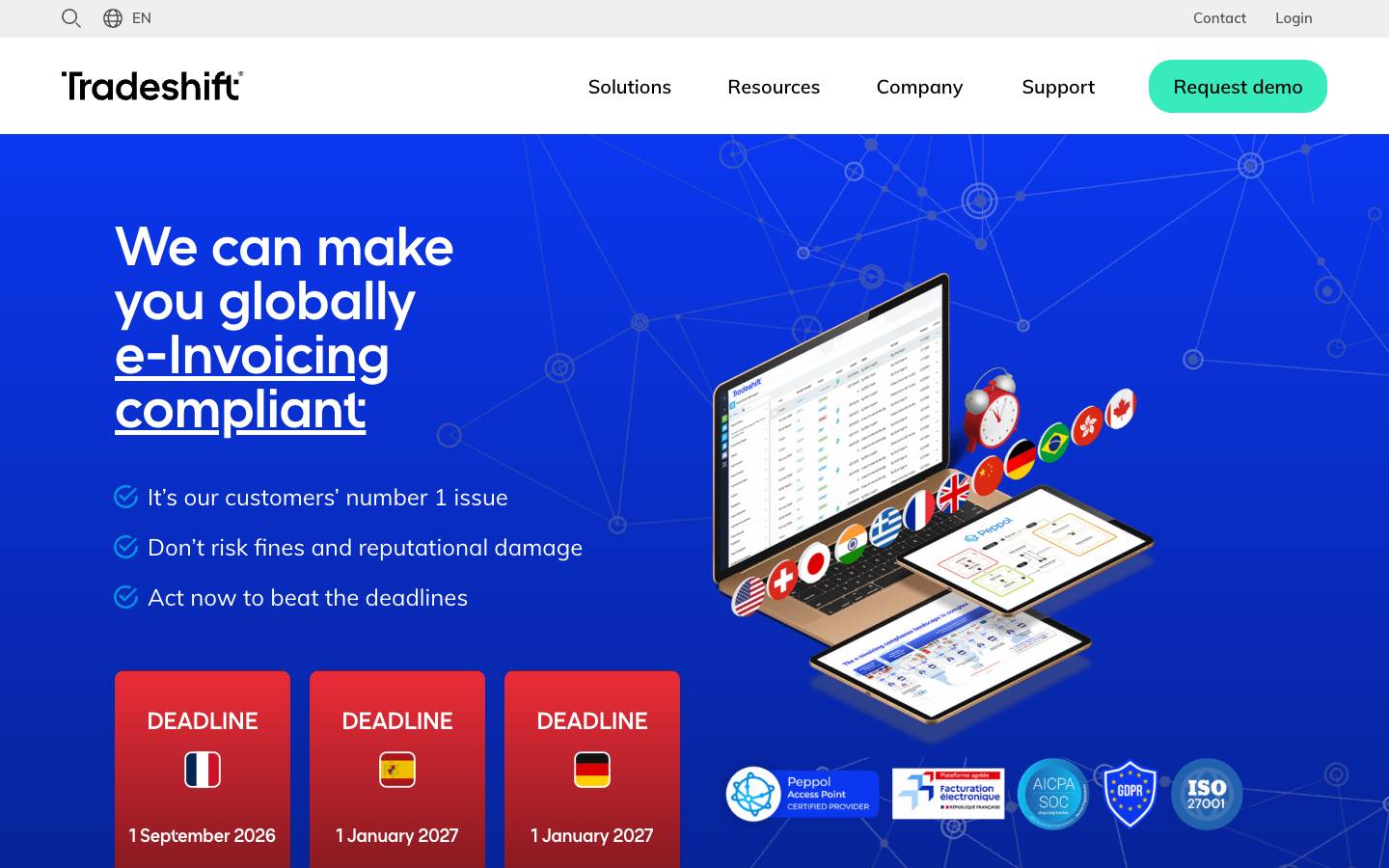 Tradeshift's homepage, as read on Oct 2, 2026