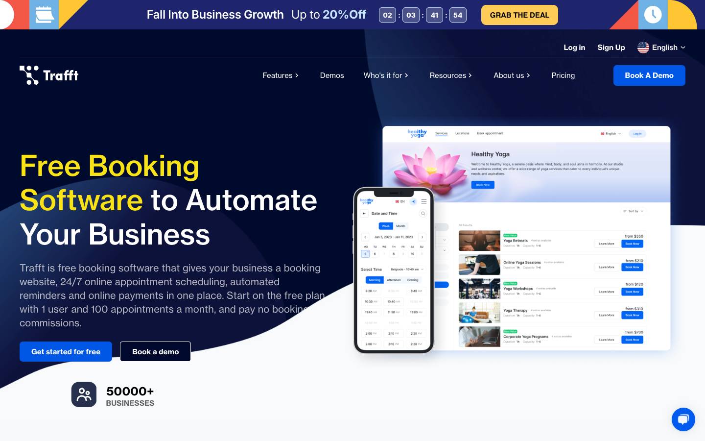 Trafft's homepage, as read on Oct 2, 2026