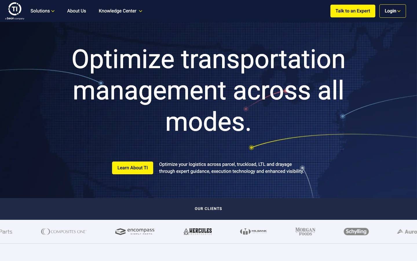 Transportation Insight's homepage, as read on Oct 2, 2026