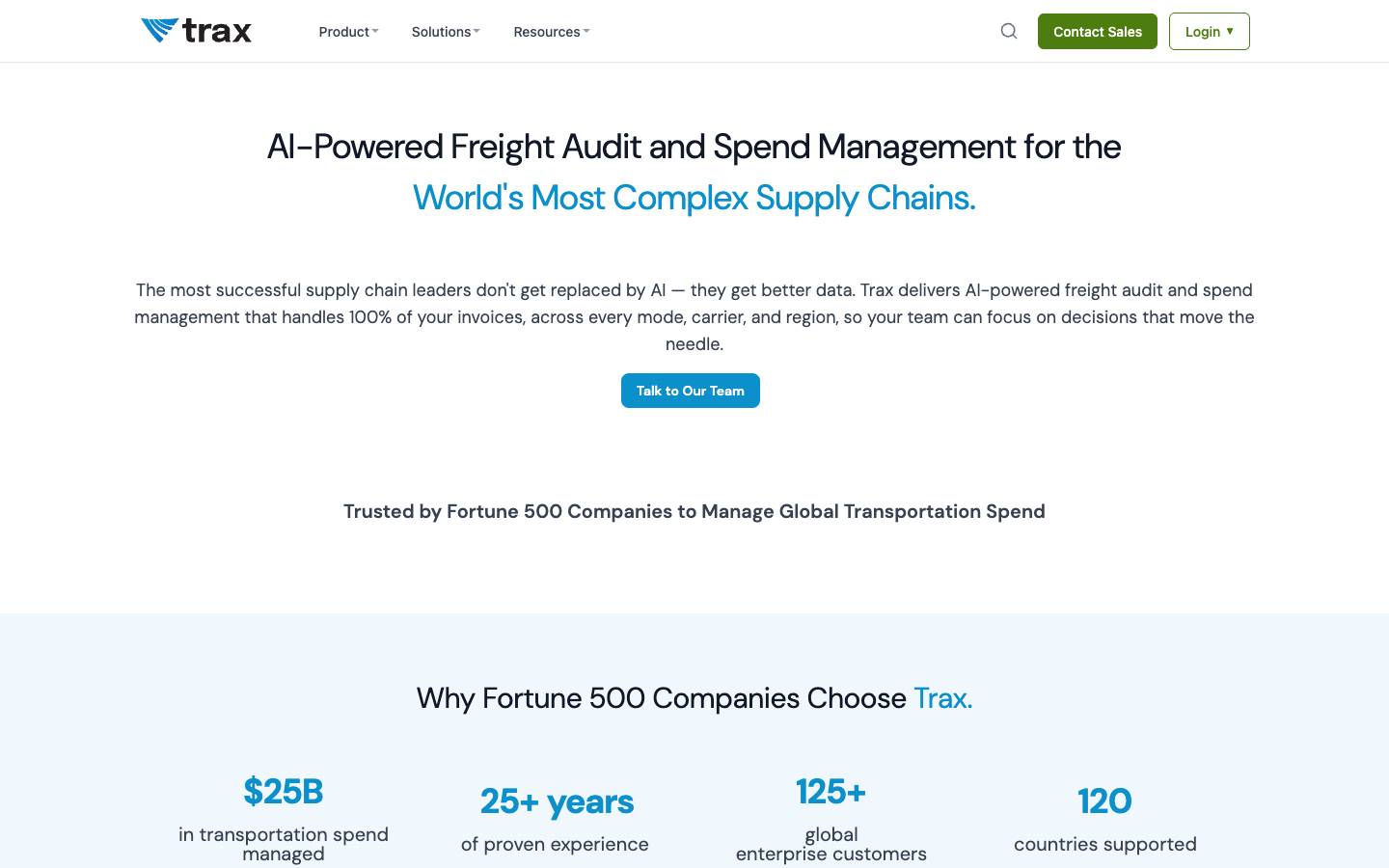 Trax's homepage, as read on Oct 2, 2026