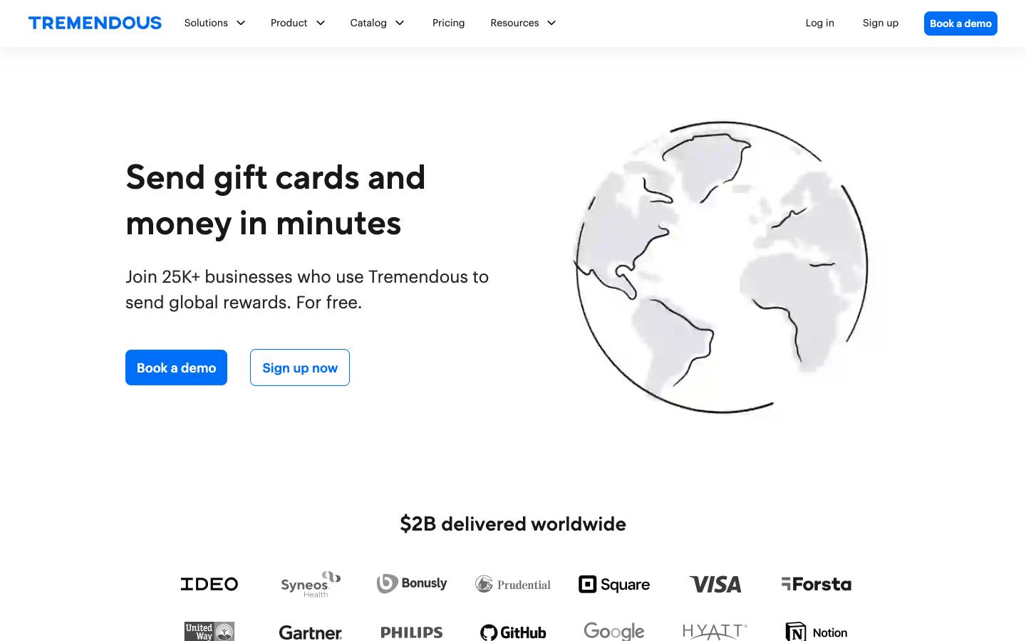 Tremendous's homepage, as read on Oct 2, 2026