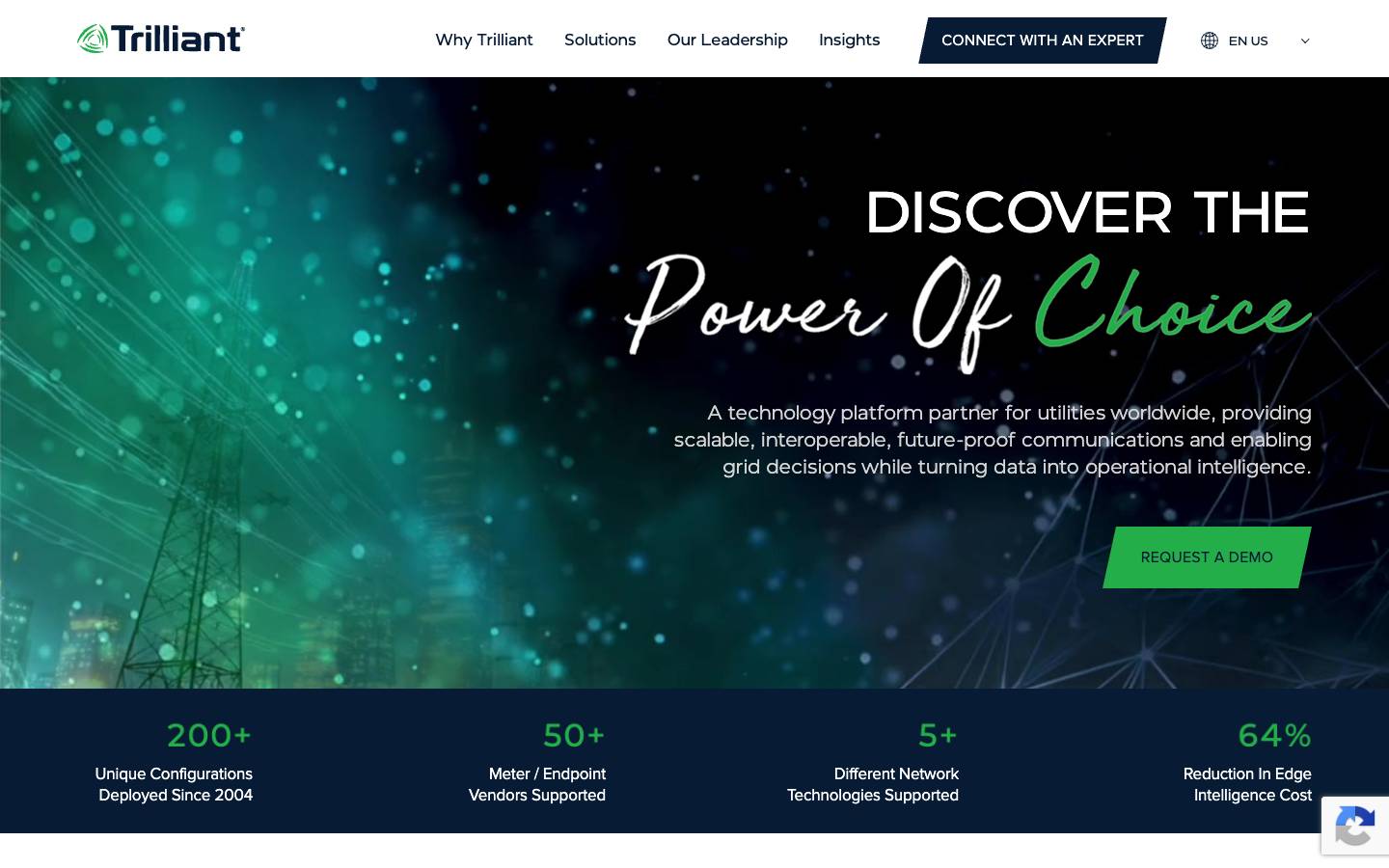 Trilliant's homepage, as read on Oct 2, 2026