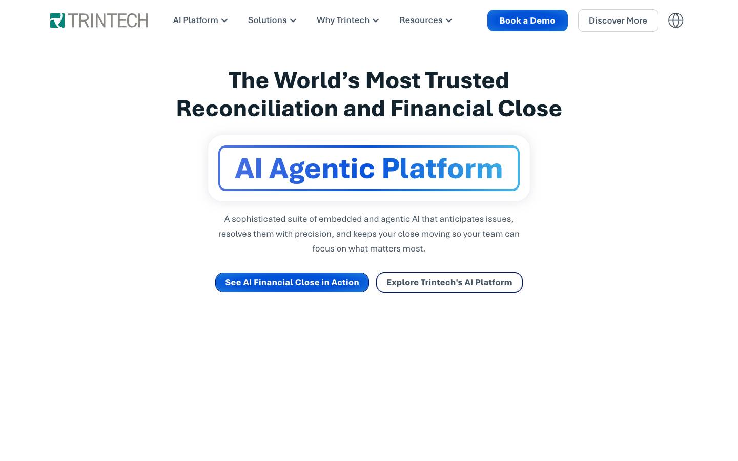Trintech's homepage, as read on Oct 2, 2026