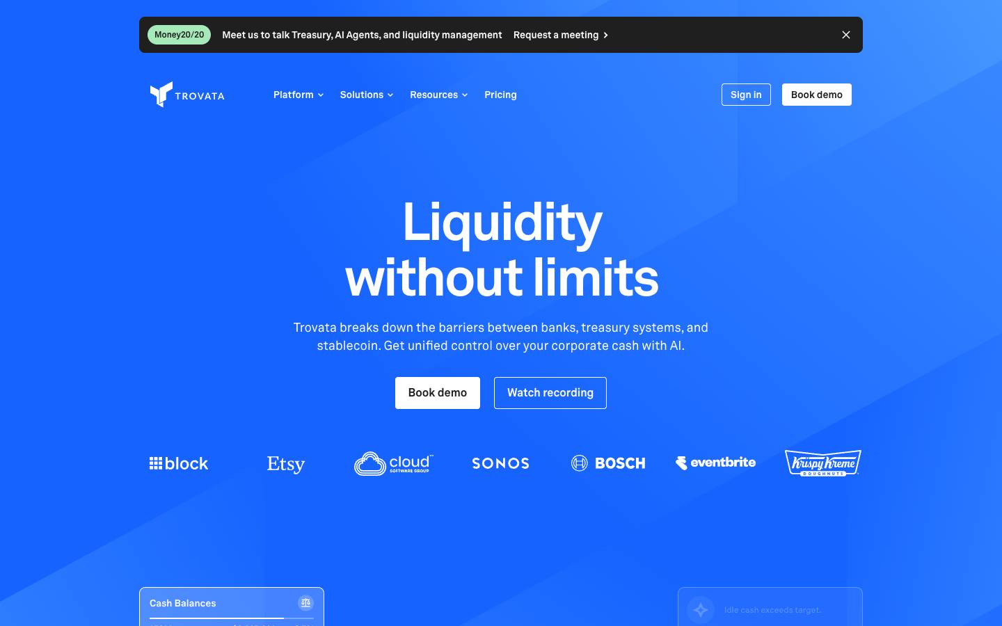 Trovata's homepage, as read on Oct 2, 2026