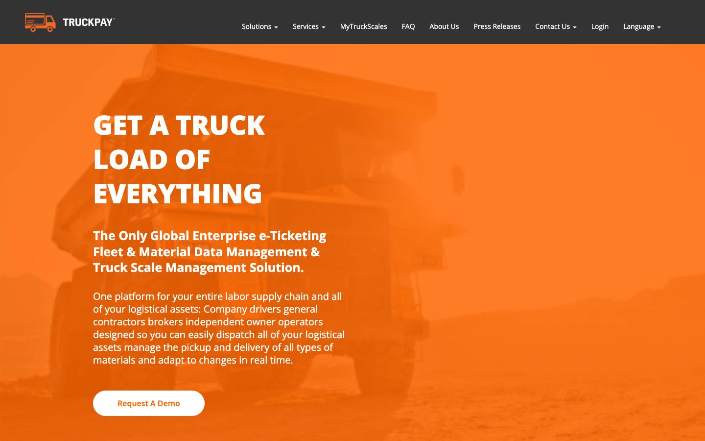 Truckpay's homepage, as read on Oct 2, 2026