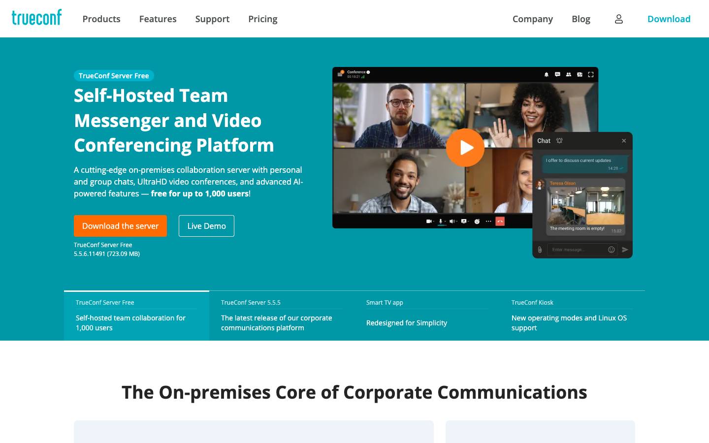 TrueConf's homepage, as read on Oct 2, 2026