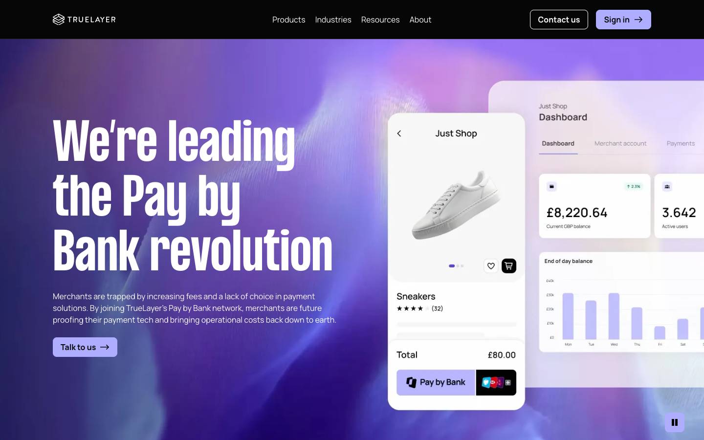 TrueLayer's homepage, as read on Oct 2, 2026