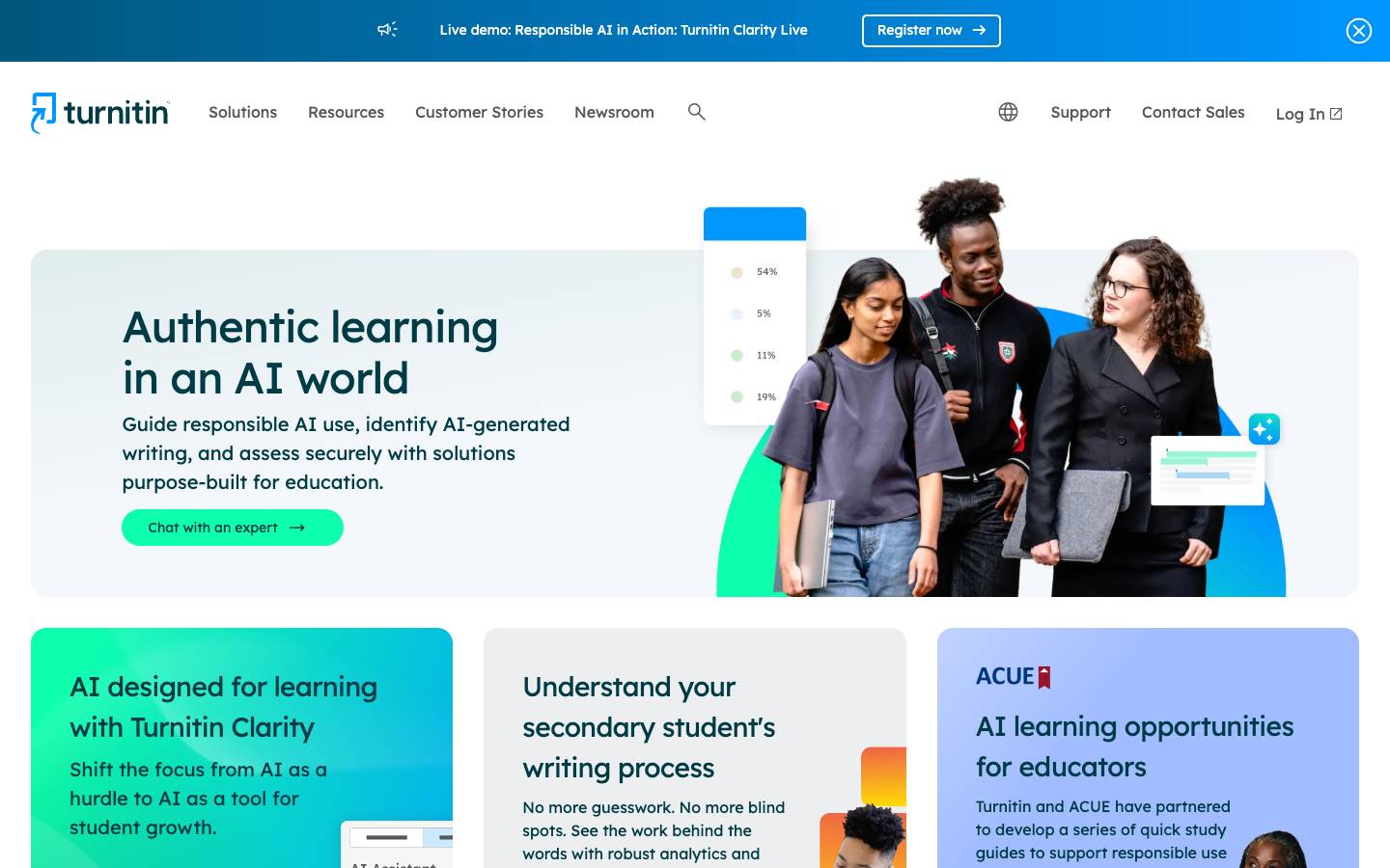Turnitin's homepage, as read on Oct 2, 2026