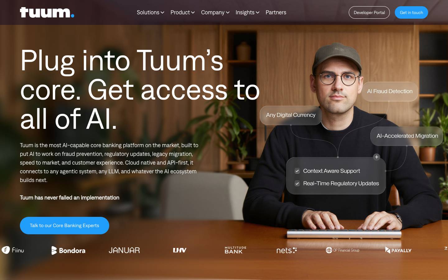 Tuum's homepage, as read on Oct 2, 2026