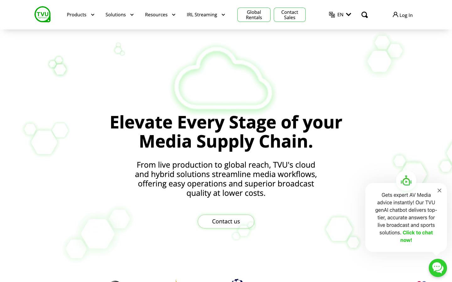 TVU Networks's homepage, as read on Oct 2, 2026