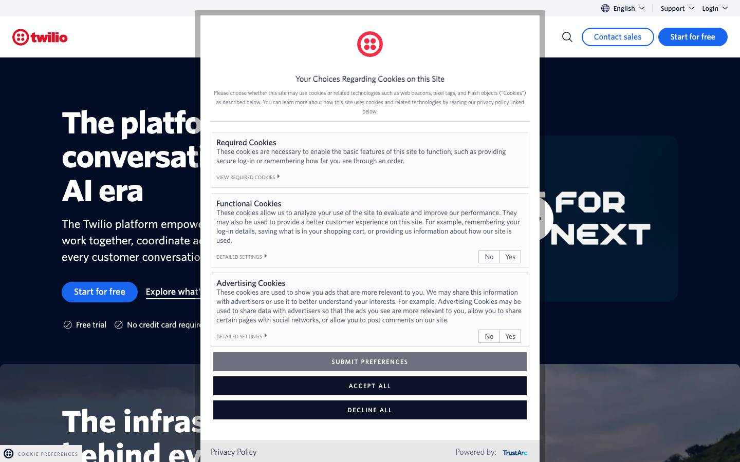 Twilio's homepage, as read on Oct 2, 2026