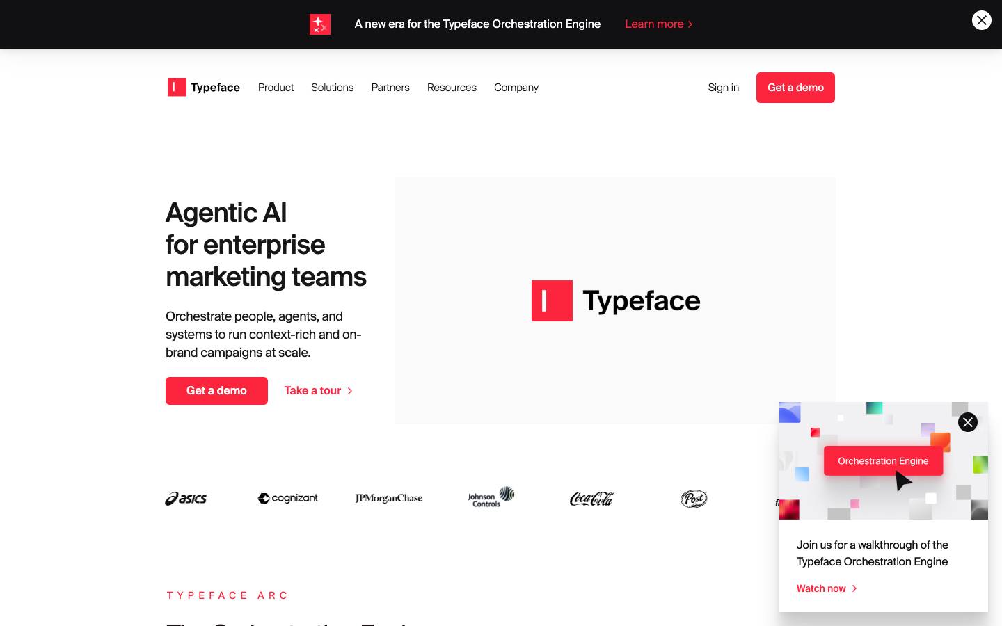 Typeface's homepage, as read on Oct 2, 2026