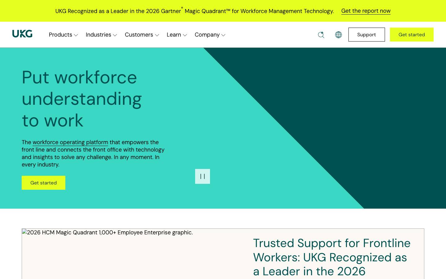 UKG's homepage, as read on Oct 2, 2026