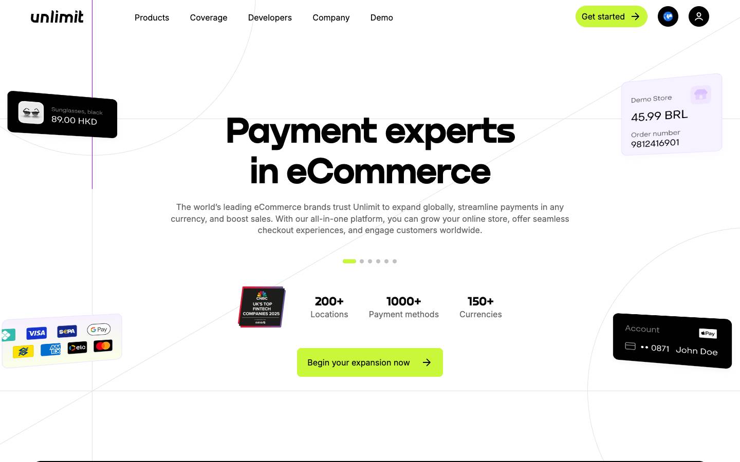 Unlimit's homepage, as read on Oct 6, 2026