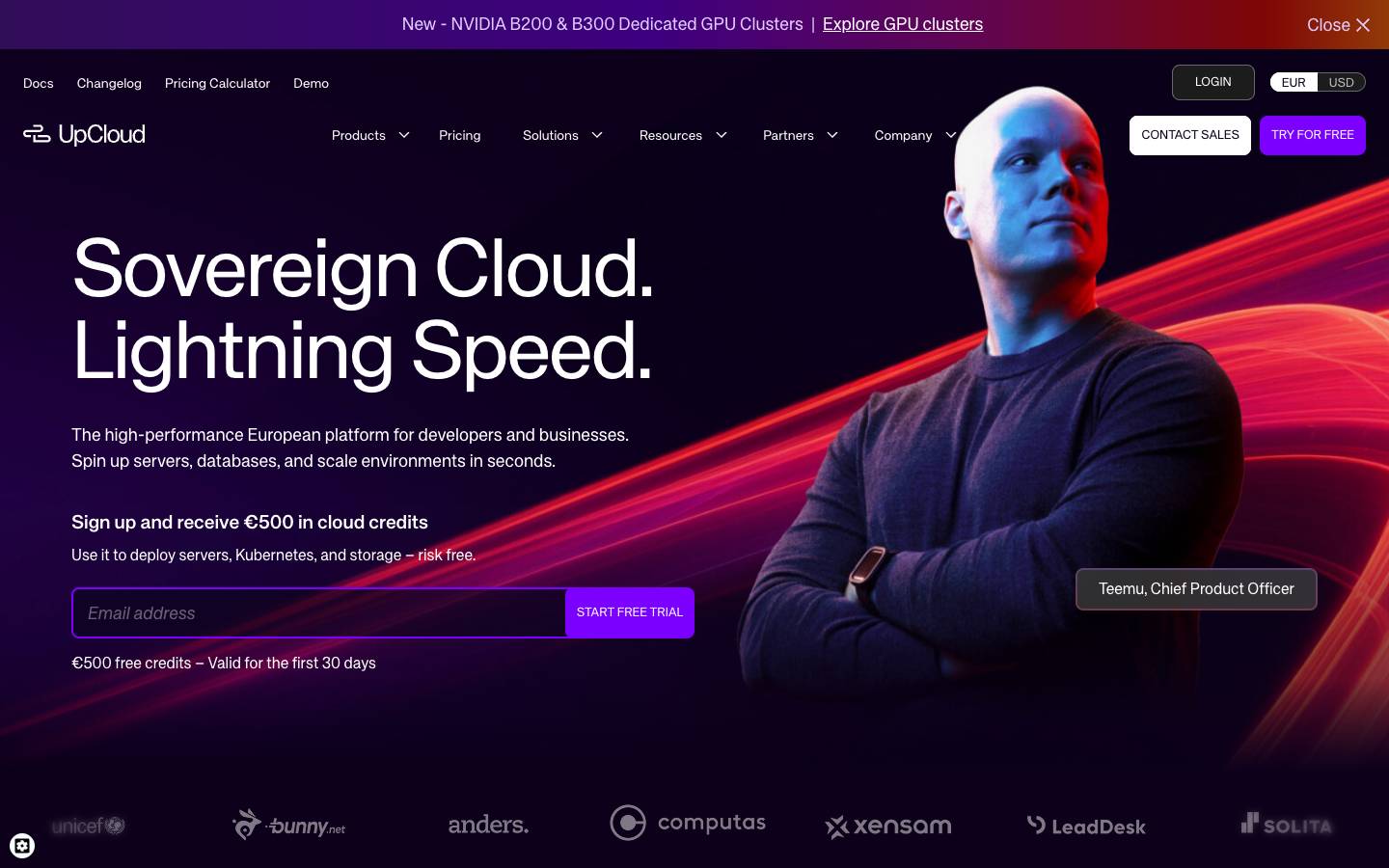 UpCloud's homepage, as read on Oct 2, 2026