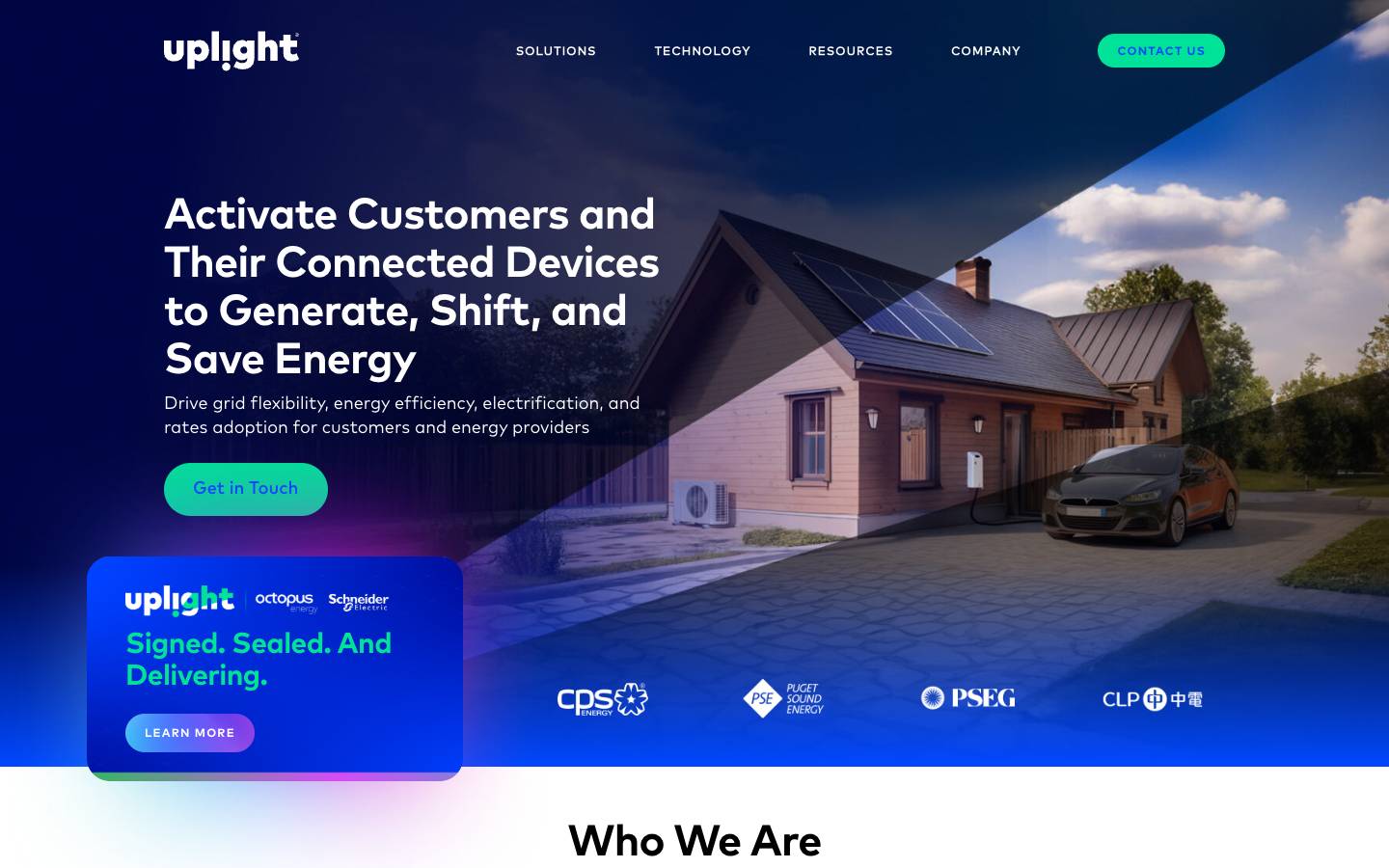 Uplight's homepage, as read on Oct 2, 2026