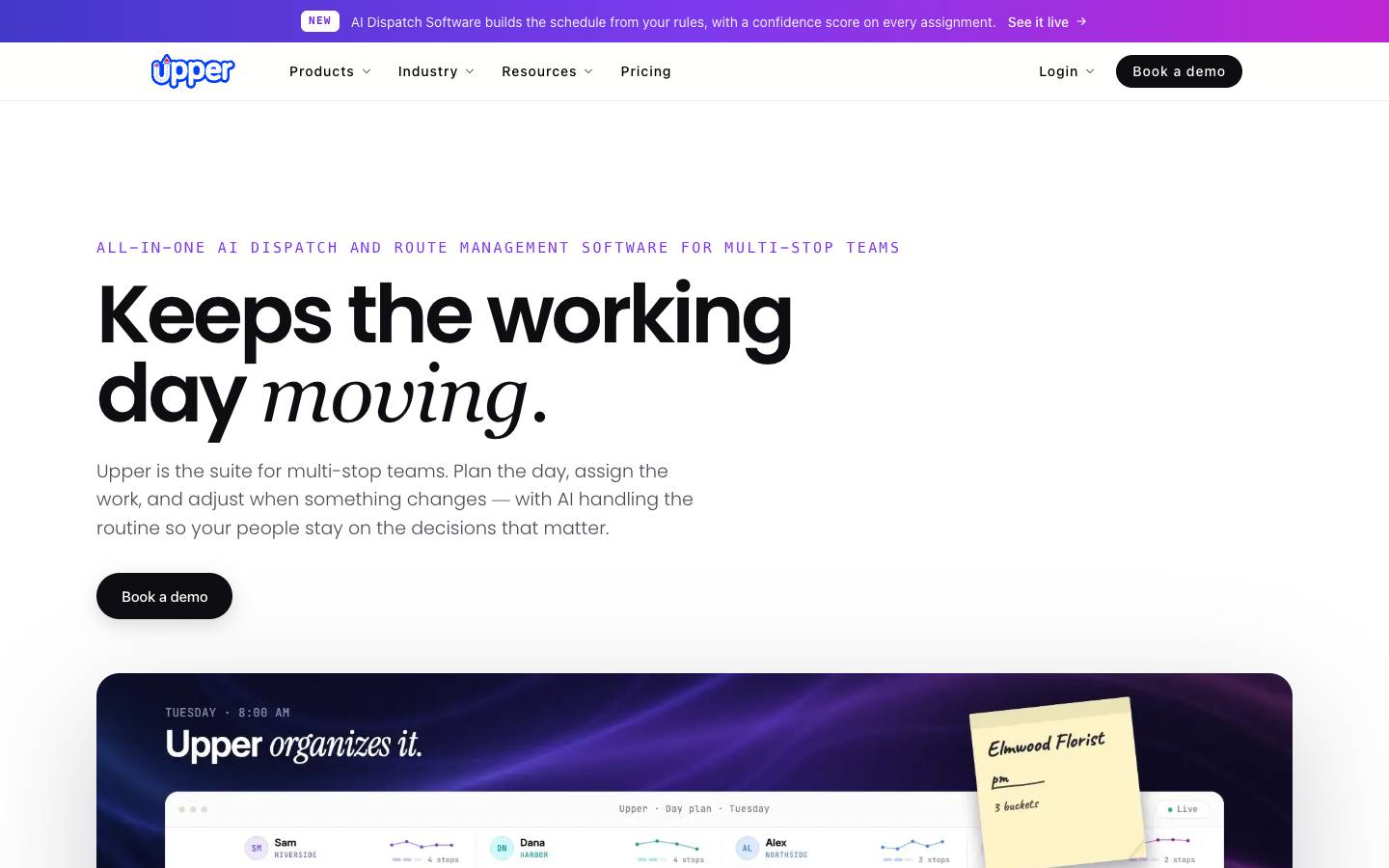 Upper's homepage, as read on Oct 2, 2026