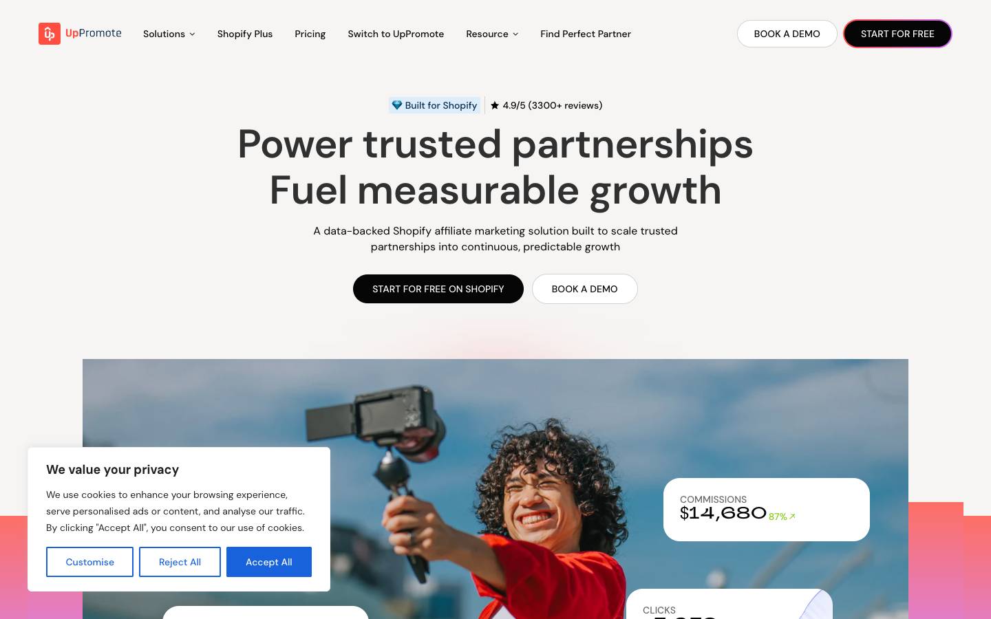 UpPromote's homepage, as read on Oct 2, 2026