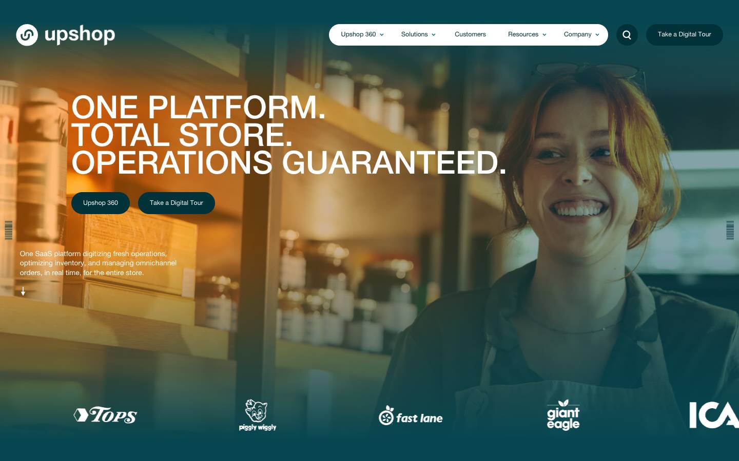 Upshop's homepage, as read on Oct 2, 2026
