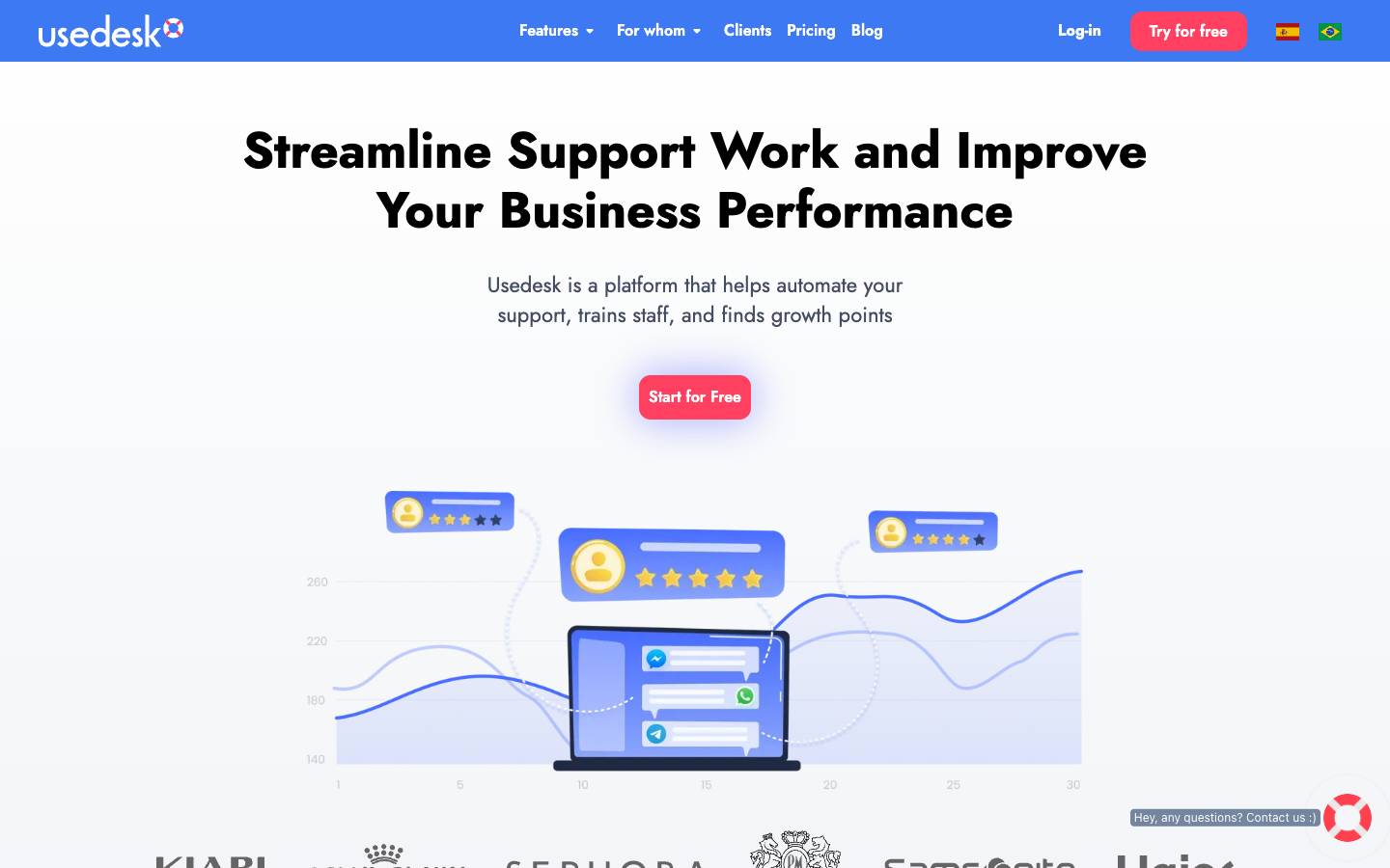 Usedesk's homepage, as read on Oct 2, 2026