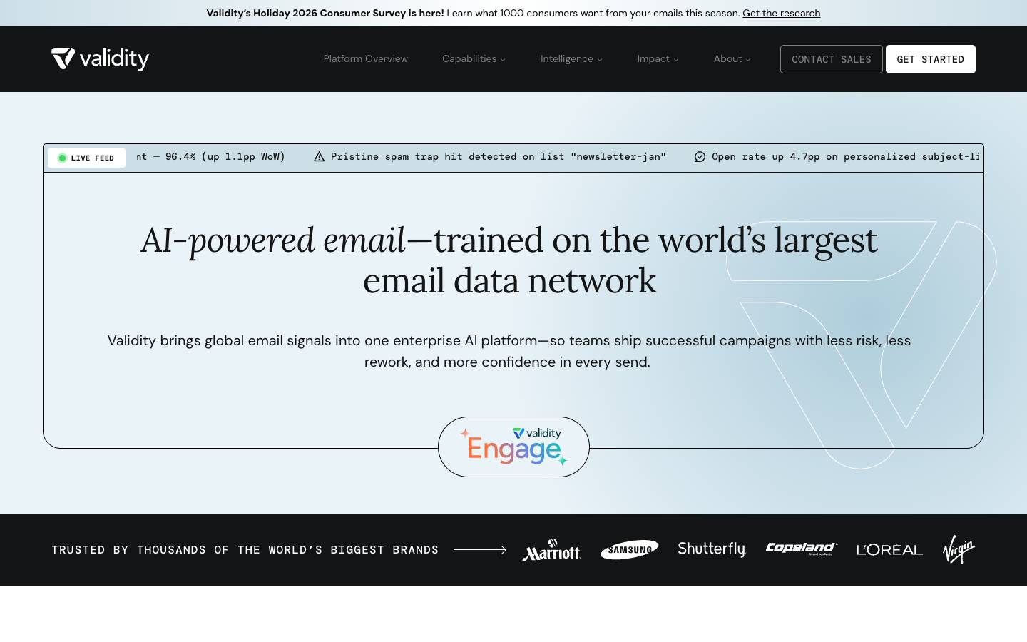 Validity's homepage, as read on Oct 2, 2026