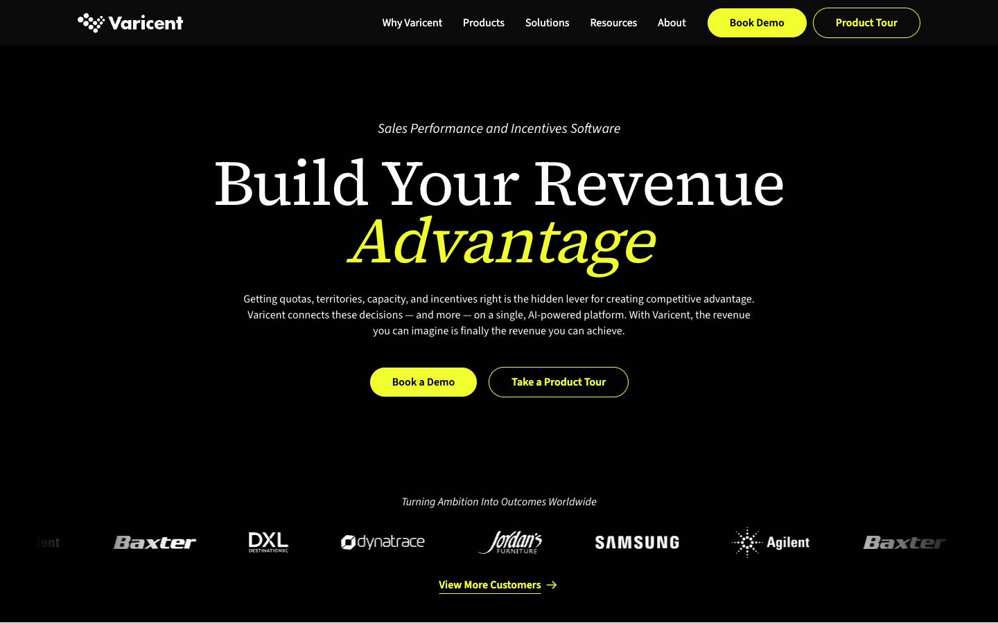 Varicent's homepage, as read on Oct 2, 2026