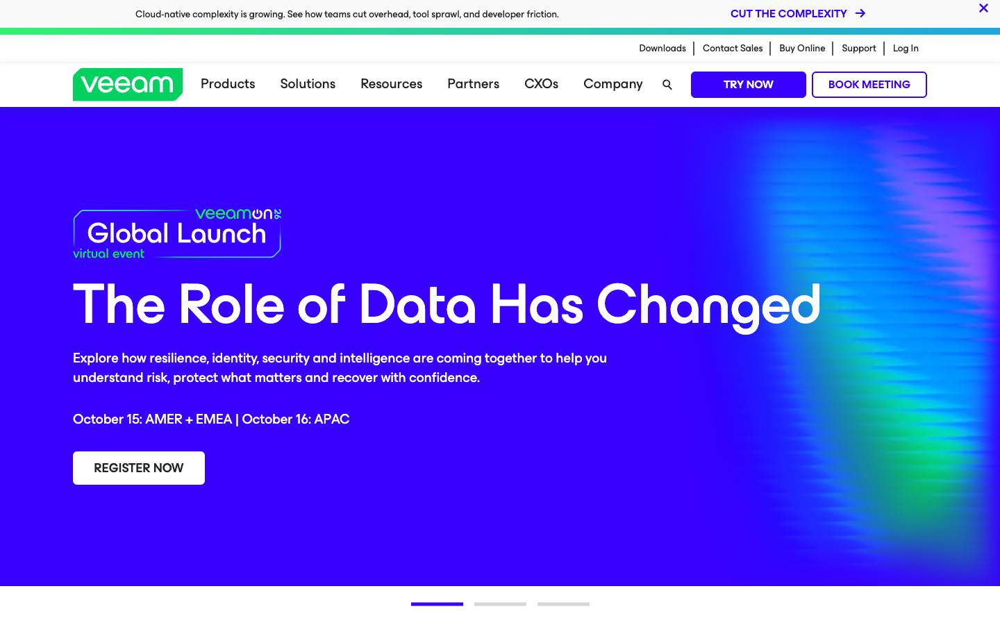 Veeam Software's homepage, as read on Oct 2, 2026