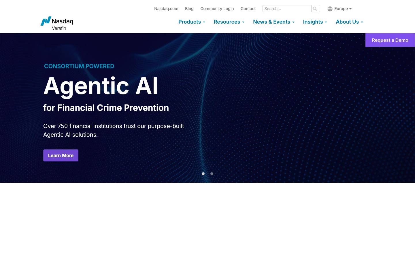 Verafin's homepage, as read on Oct 2, 2026