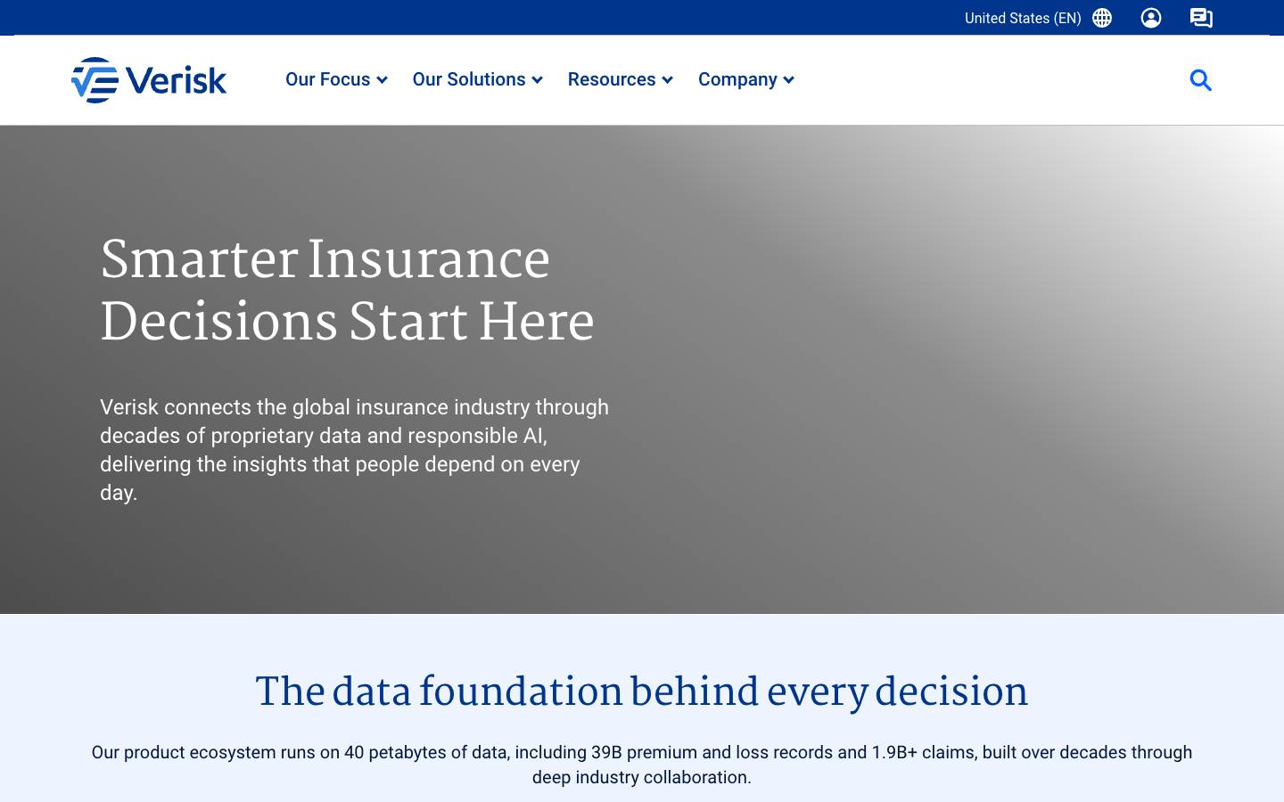 Verisk's homepage, as read on Oct 6, 2026