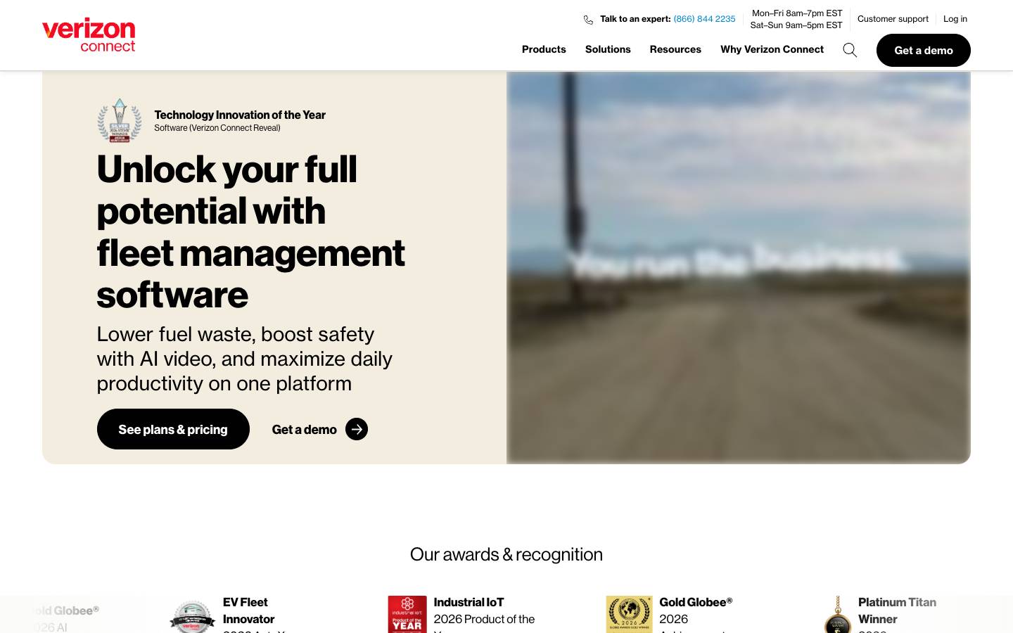 Verizon Connect's homepage, as read on Oct 6, 2026