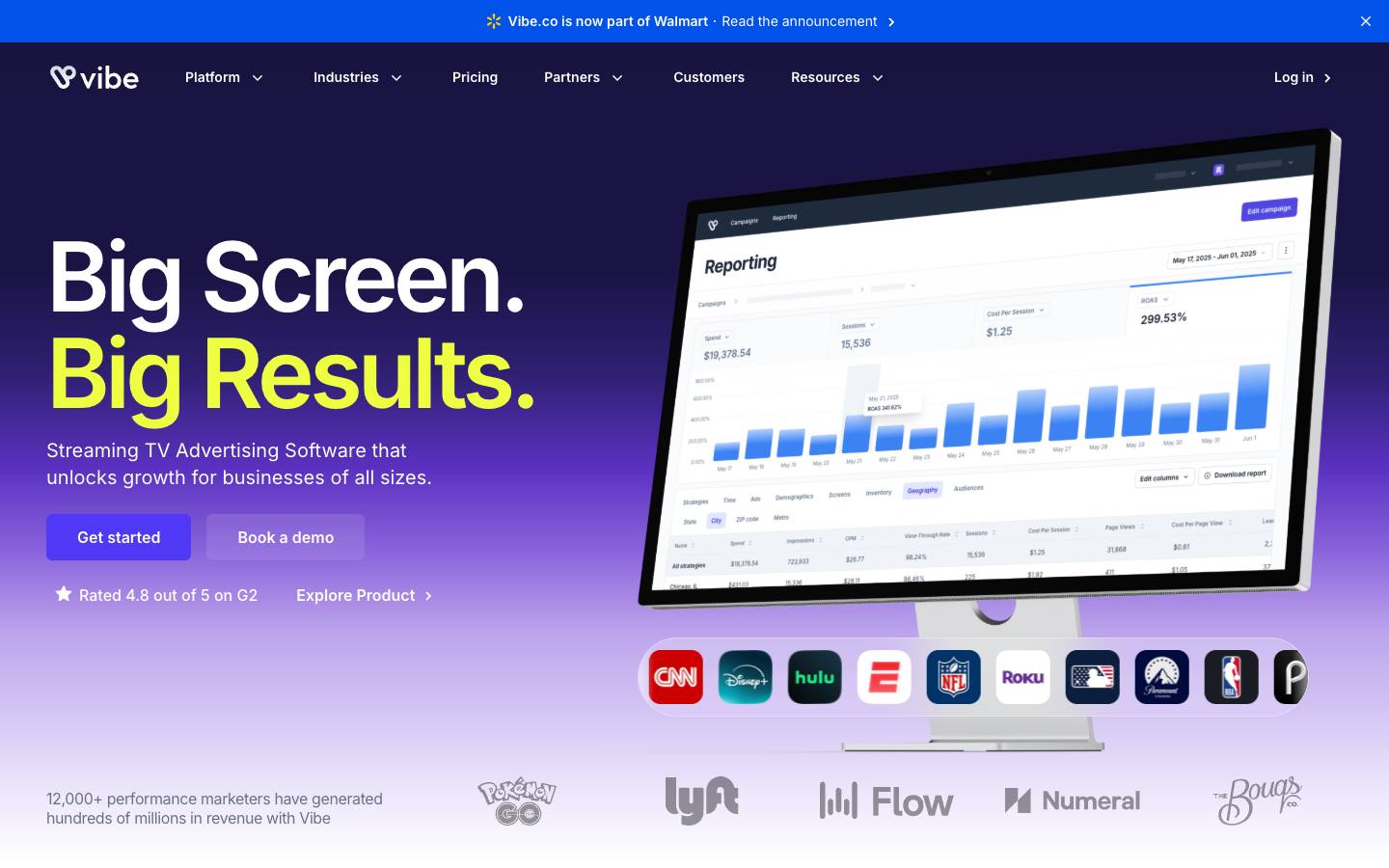 Vibe's homepage, as read on Oct 2, 2026