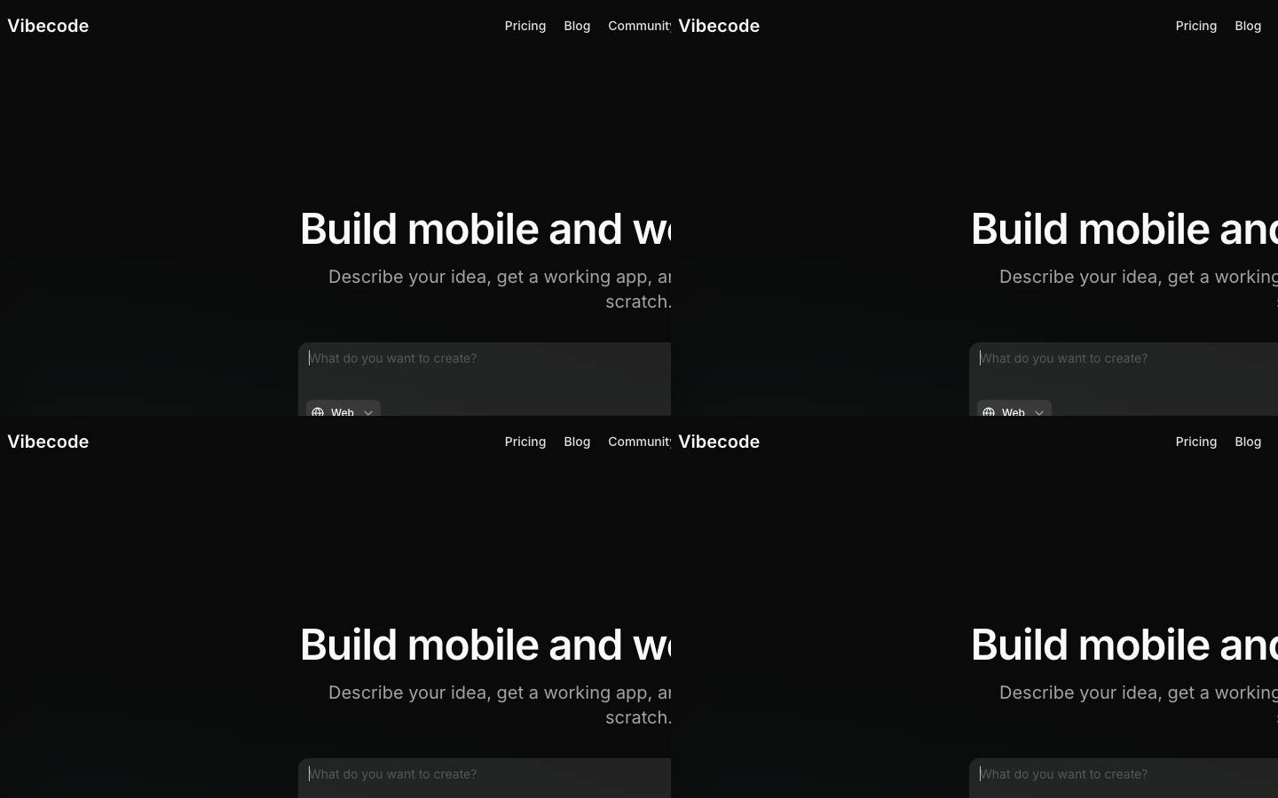Vibe Coder's homepage, as read on Oct 2, 2026