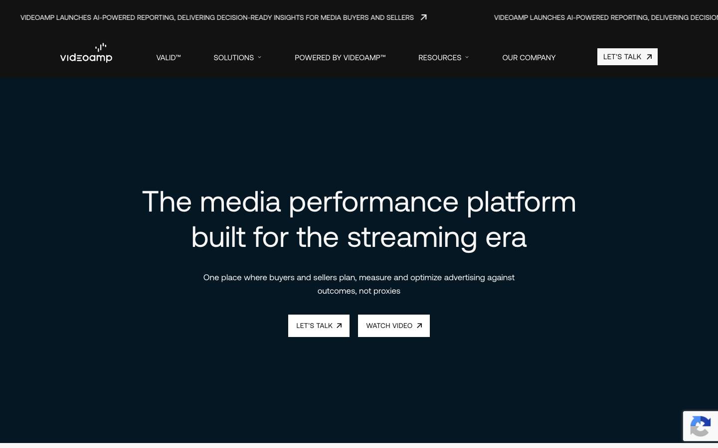 VideoAmp's homepage, as read on Oct 6, 2026