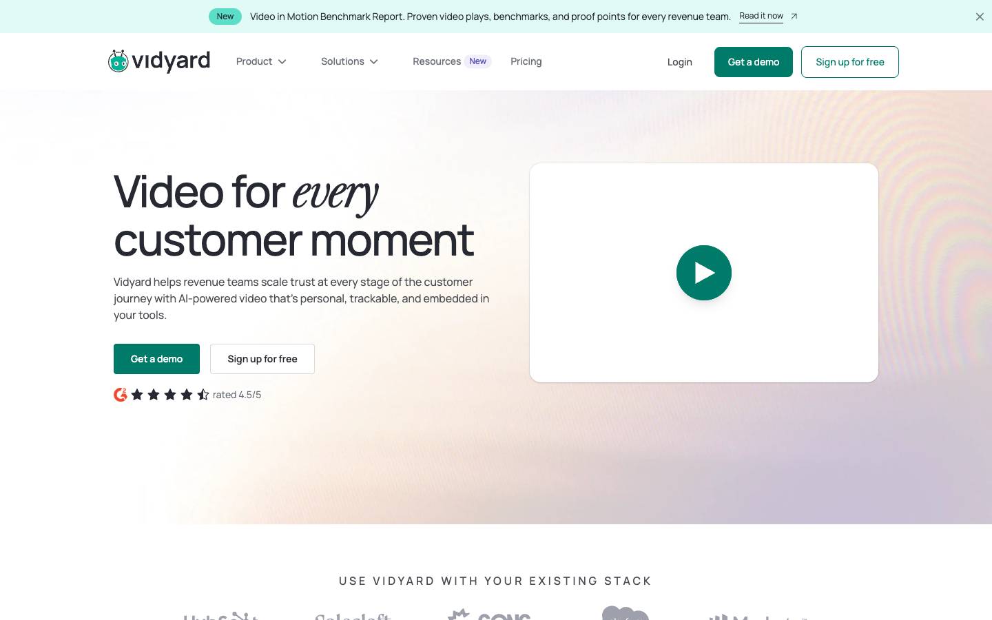 Vidyard's homepage, as read on Oct 2, 2026