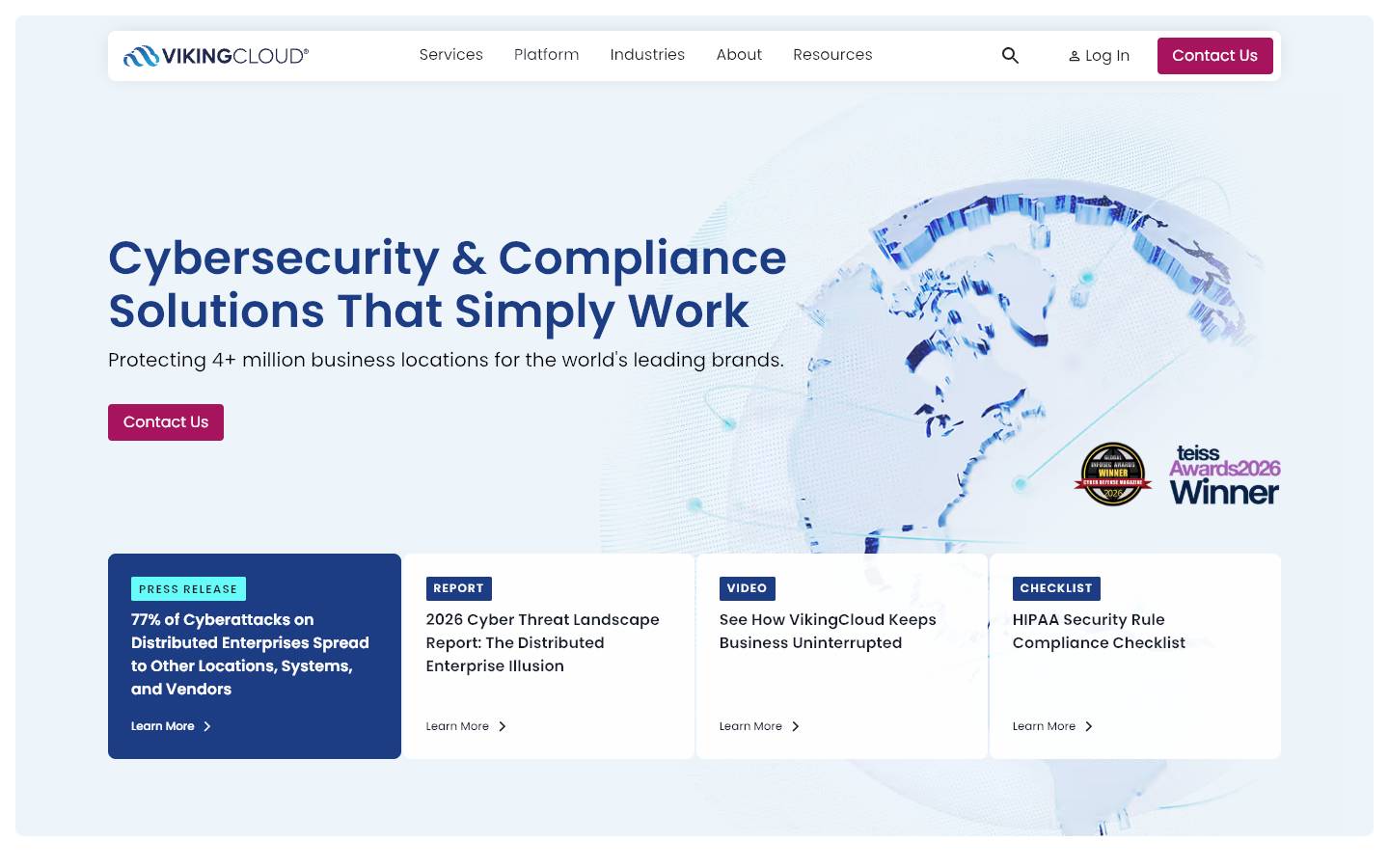 VikingCloud's homepage, as read on Oct 2, 2026