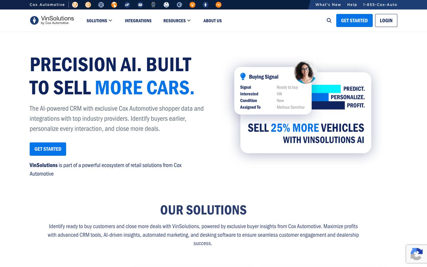 VinSolutions's homepage, as read on Oct 2, 2026