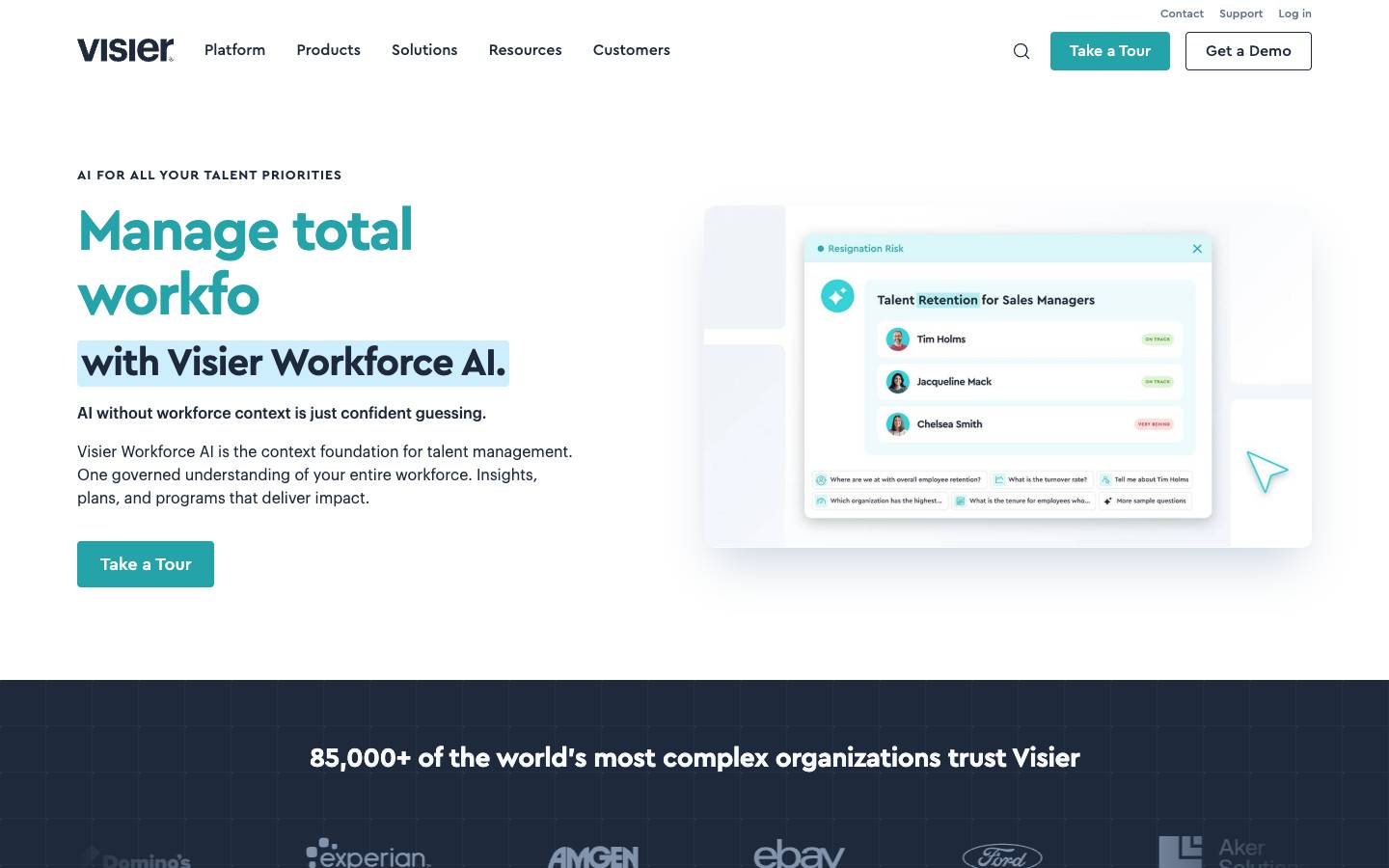 Visier's homepage, as read on Oct 2, 2026