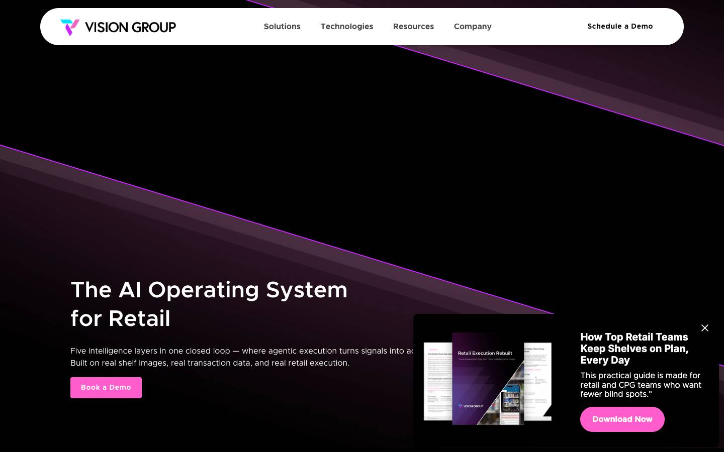 Vision Group's homepage, as read on Oct 2, 2026
