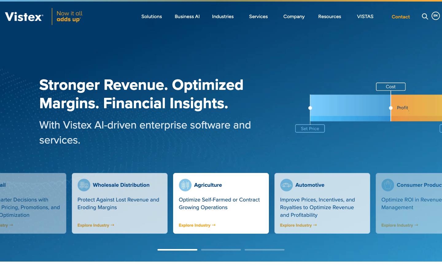 Vistex's homepage, as read on Oct 2, 2026