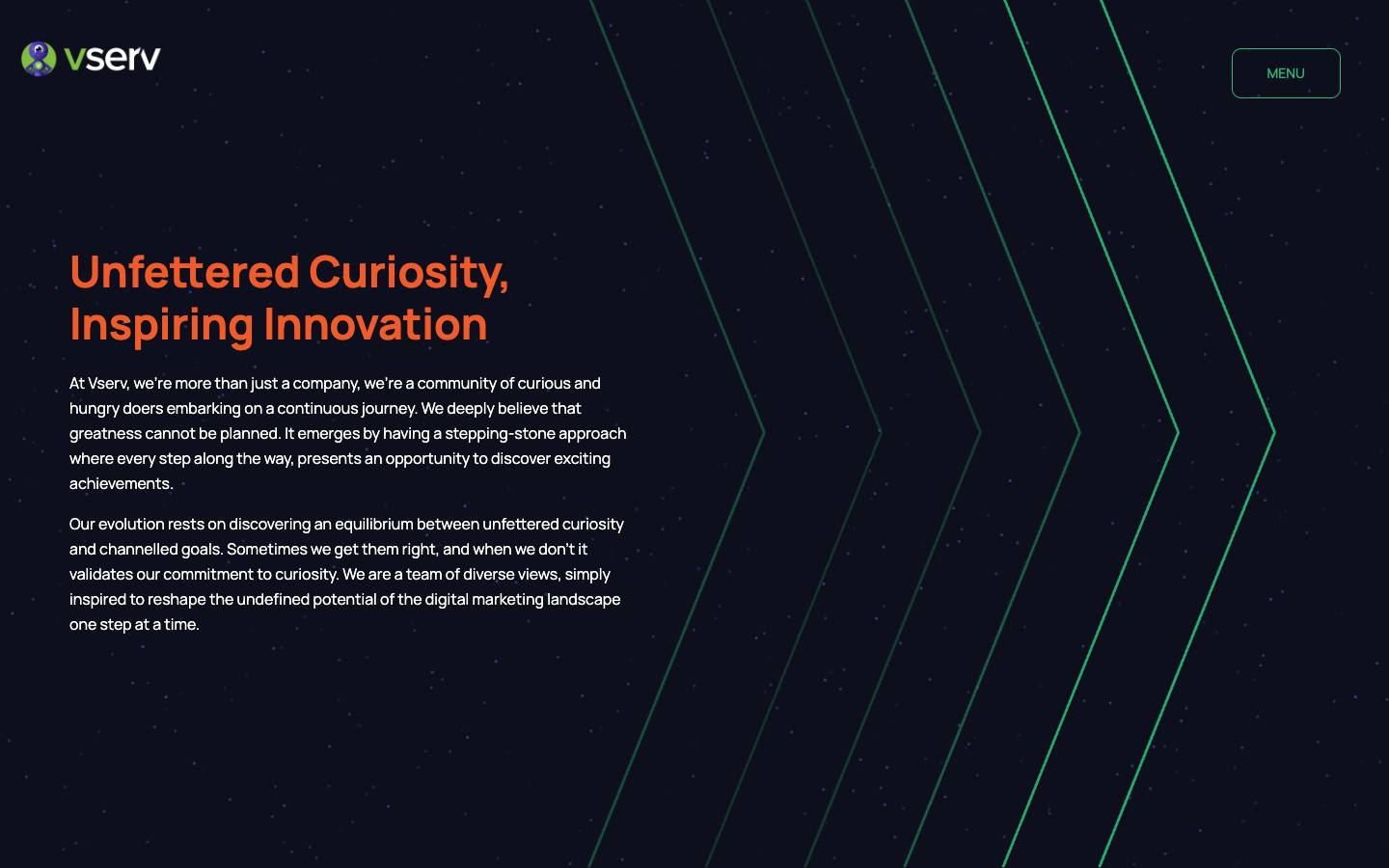 Vserv's homepage, as read on Oct 2, 2026