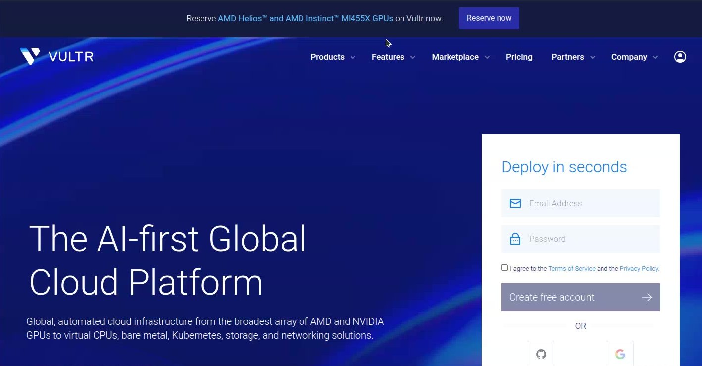 Vultr's homepage, as read on Oct 3, 2026
