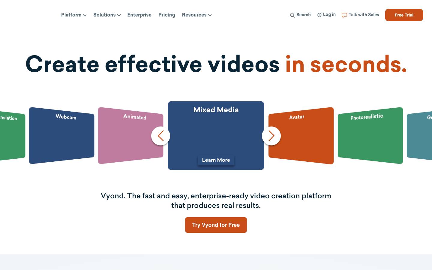 Vyond's homepage, as read on Oct 6, 2026